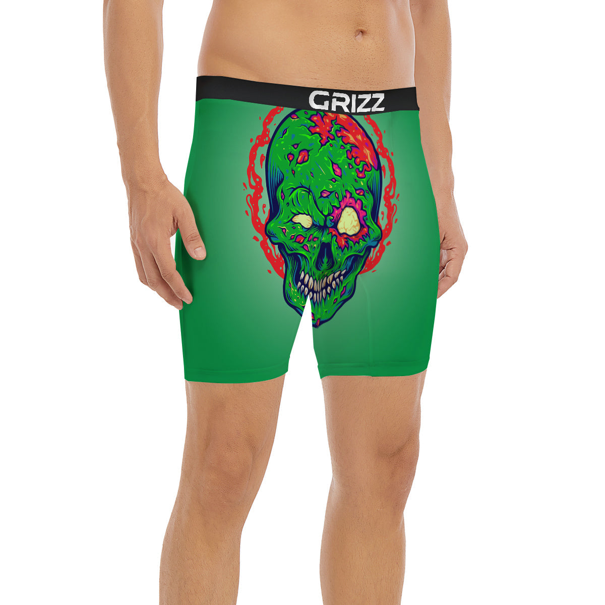 Zombie Halloween Skull Print Boxer Briefs-grizzshop