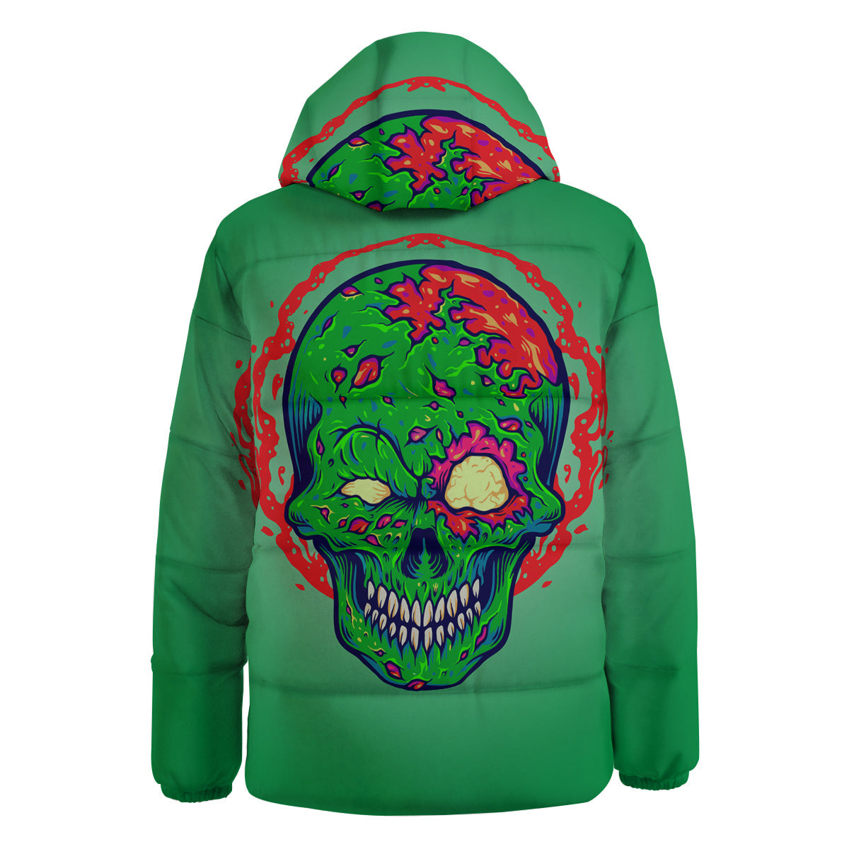 Zombie Halloween Skull Print Down Jacket-grizzshop