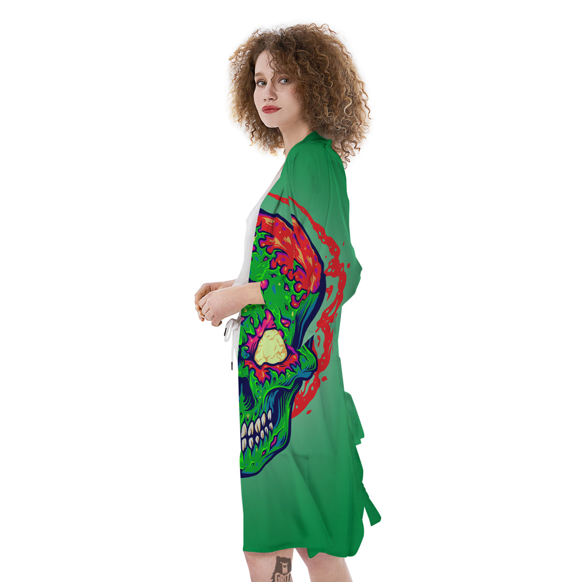 Zombie Halloween Skull Print Kimono-grizzshop