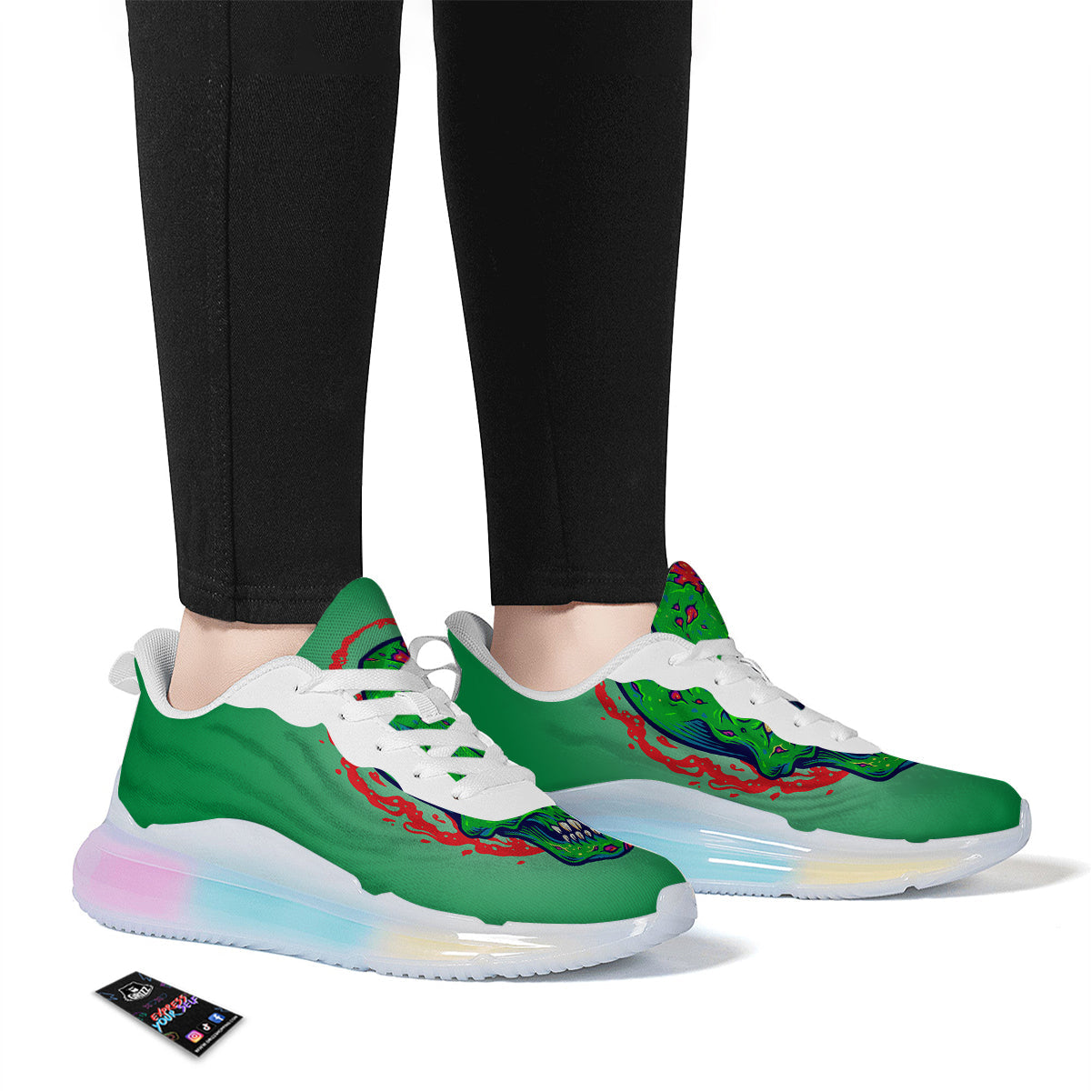 Zombie Halloween Skull Print Running Sneakers-grizzshop