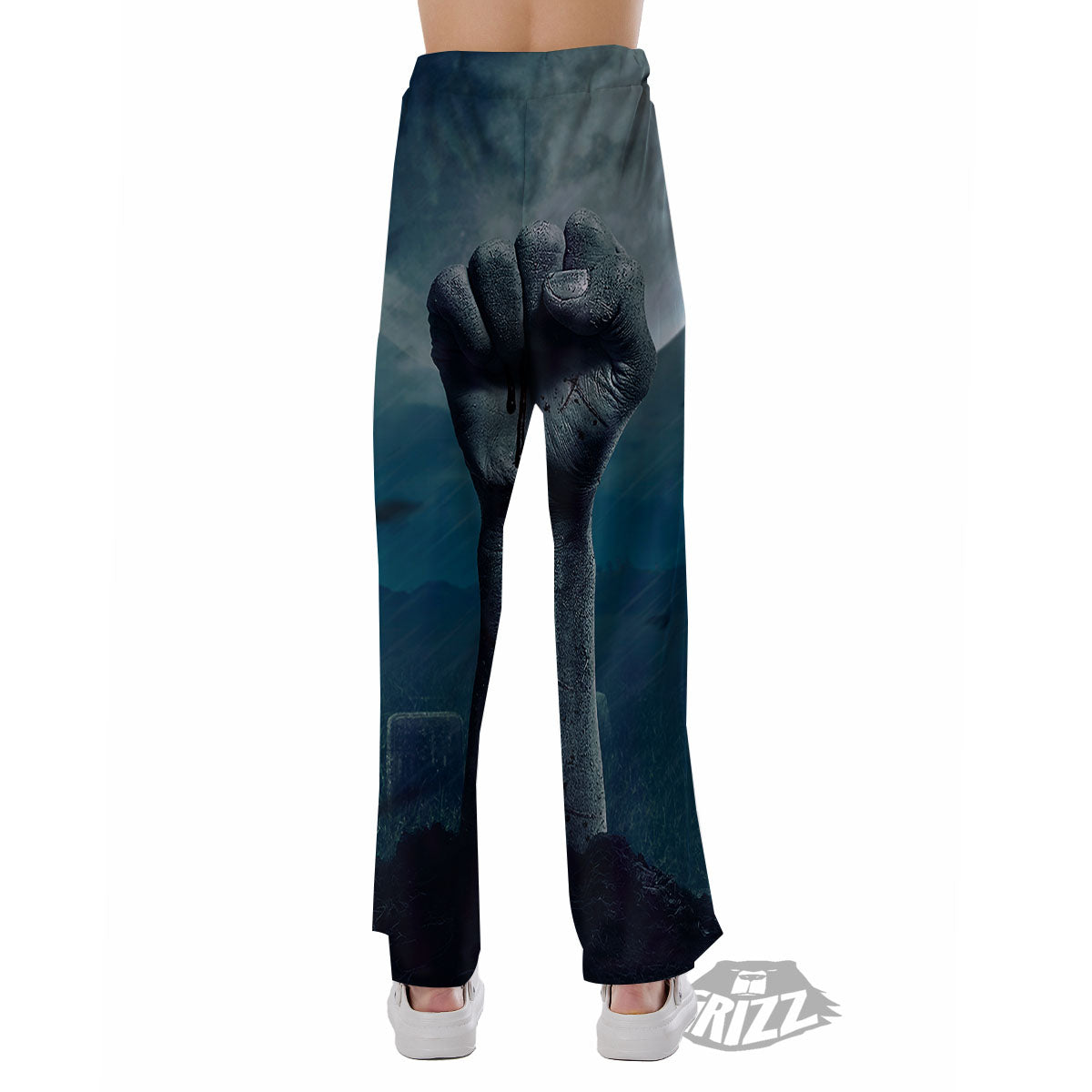 Zombie Hand Rising From Grave Print Pajama Pants-grizzshop