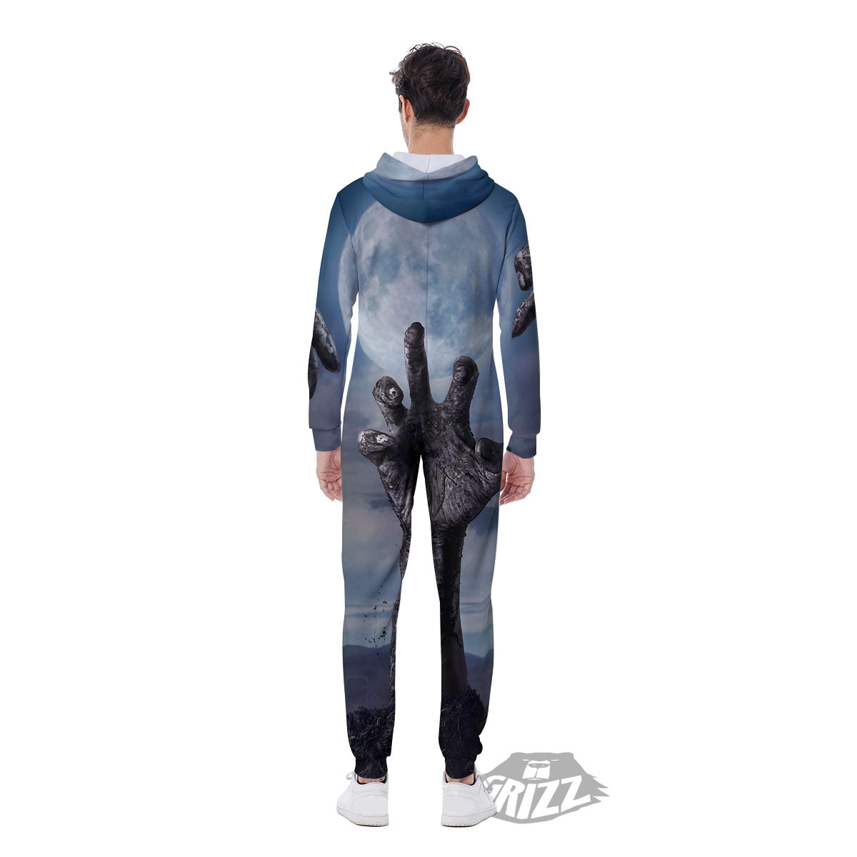 Zombie Hands Halloween Print Men's Jumpsuit-grizzshop