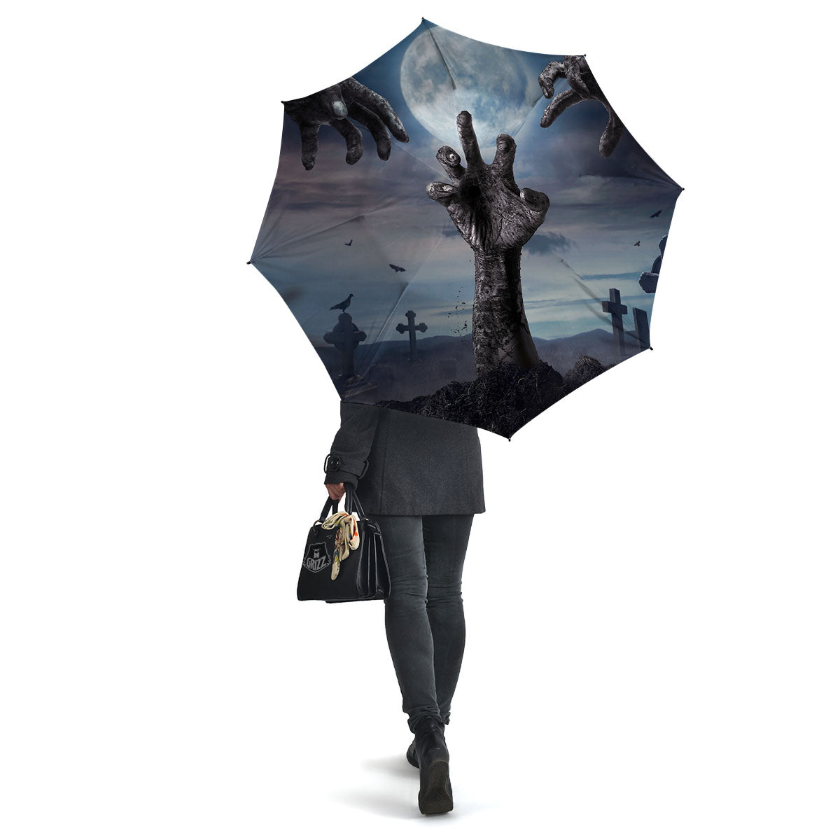 Zombie Hands Halloween Print Umbrella-grizzshop