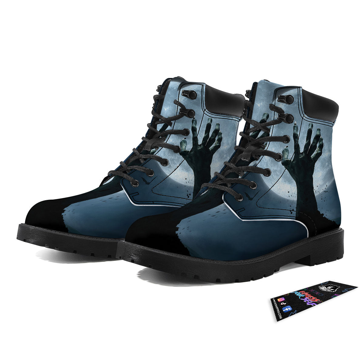 Zombie Hands Scary Print Boots-grizzshop