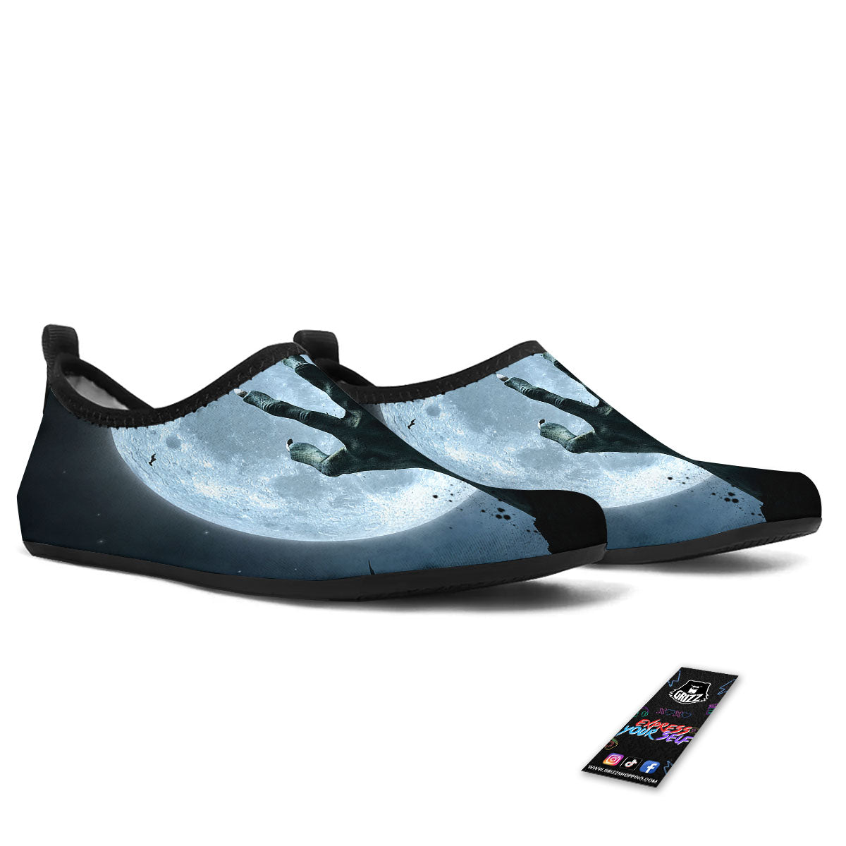 Zombie Hands Scary Print Water Shoes-grizzshop