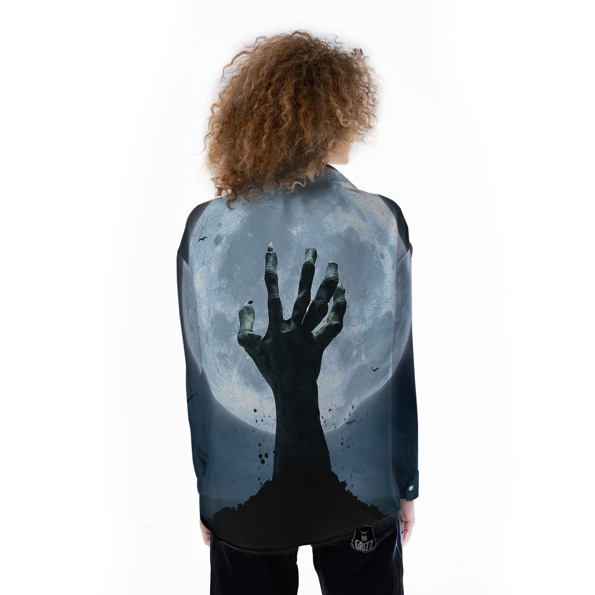 Zombie Hands Scary Print Women's Long Sleeve Shirts-grizzshop