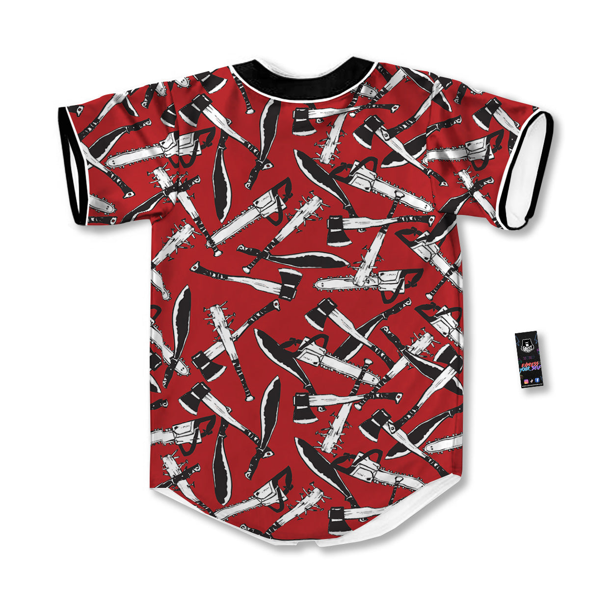 Zombie Killer Weapon Print Pattern Baseball Jersey-grizzshop