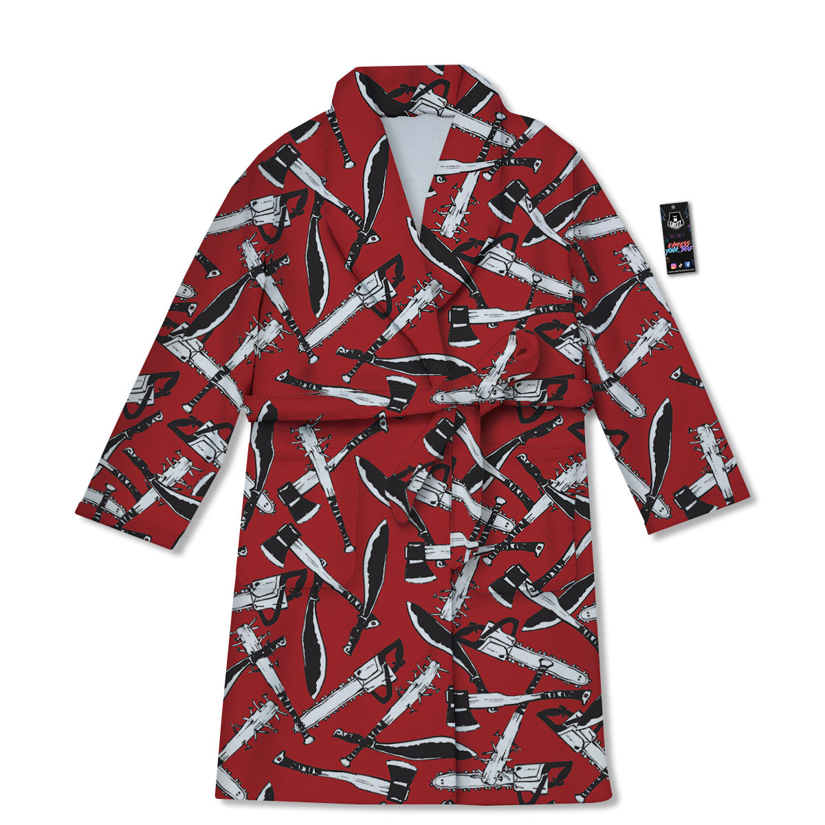 Zombie Killer Weapon Print Pattern Bathrobe-grizzshop