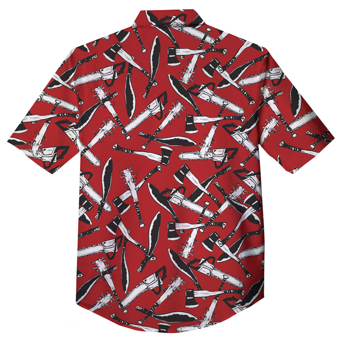 Zombie Killer Weapon Print Pattern Button Up Shirt-grizzshop