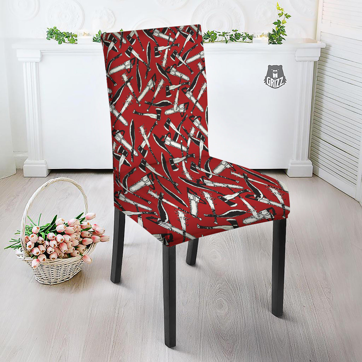 Zombie Killer Weapon Print Pattern Dining Chair Slipcover-grizzshop