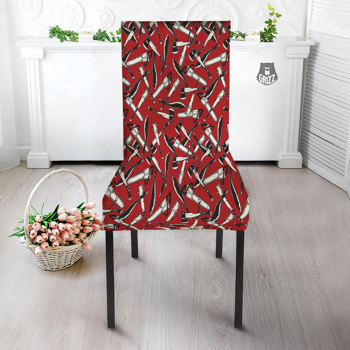Zombie Killer Weapon Print Pattern Dining Chair Slipcover-grizzshop