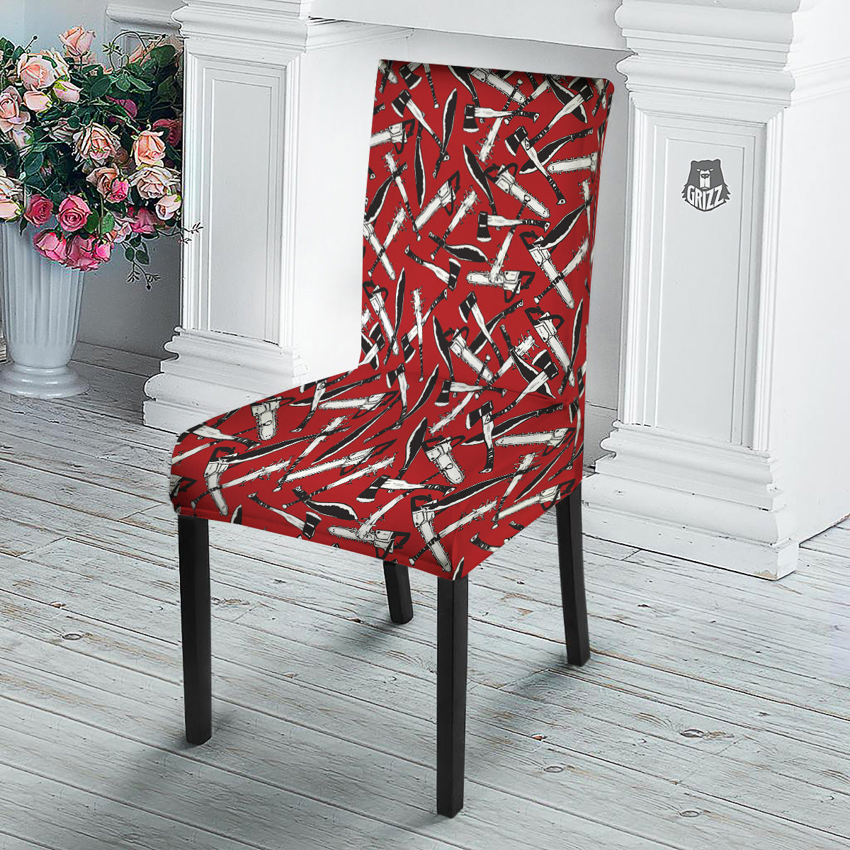 Zombie Killer Weapon Print Pattern Dining Chair Slipcover-grizzshop