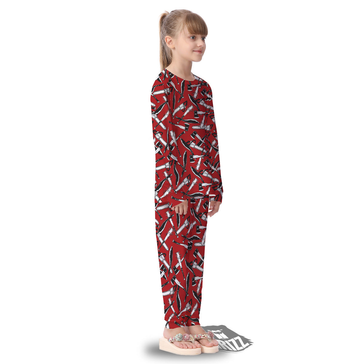 Zombie Killer Weapon Print Pattern Kid's Pajamas-grizzshop