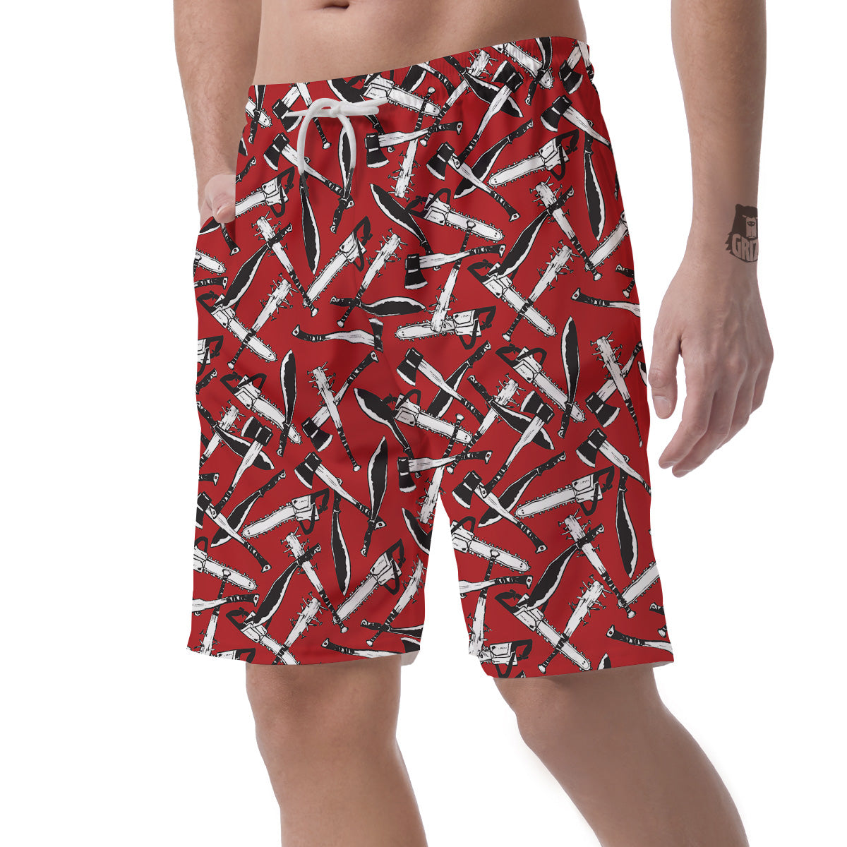 Zombie Killer Weapon Print Pattern Men's Shorts-grizzshop