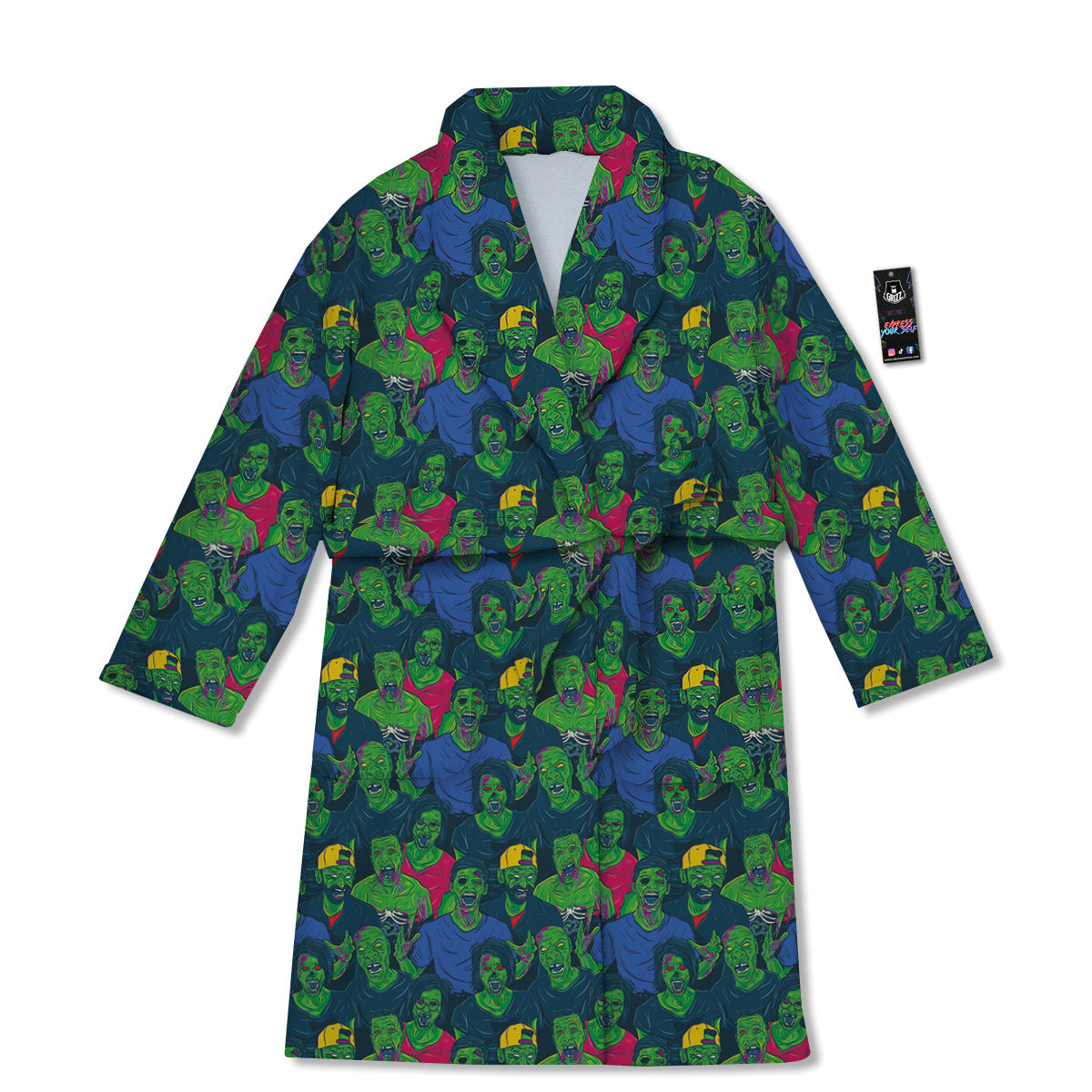 Zombie Print Pattern Bathrobe-grizzshop