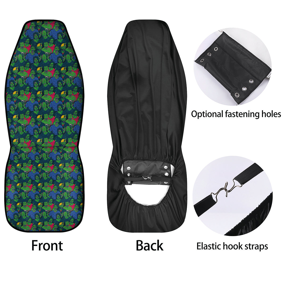 Zombie Print Pattern Car Seat Covers-grizzshop