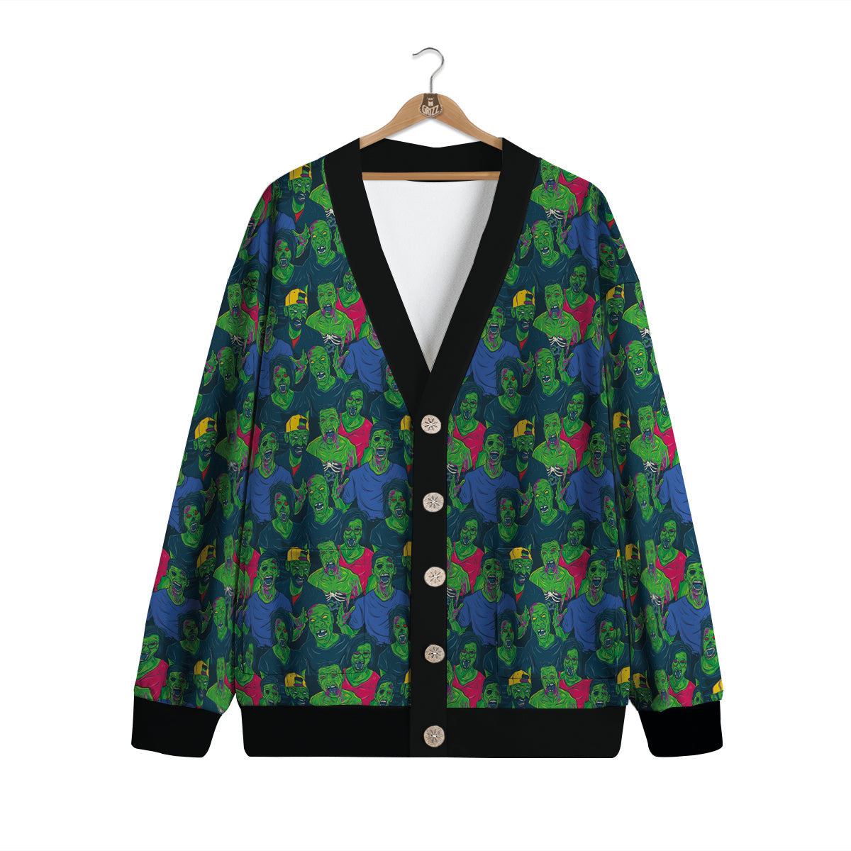 Zombie Print Pattern Cardigan-grizzshop