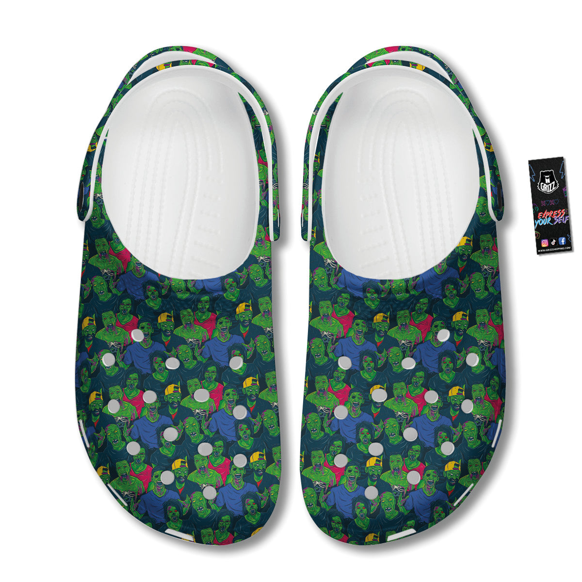 Zombie Print Pattern Clog-grizzshop