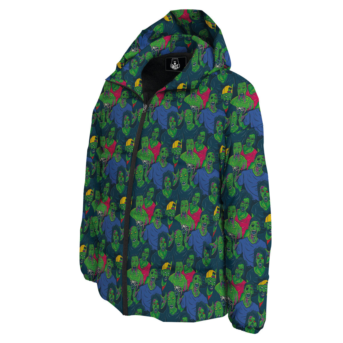 Zombie Print Pattern Down Jacket-grizzshop