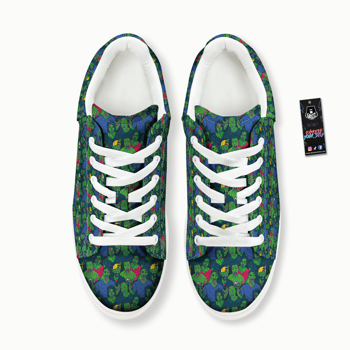 Zombie Print Pattern Platform Shoes-grizzshop
