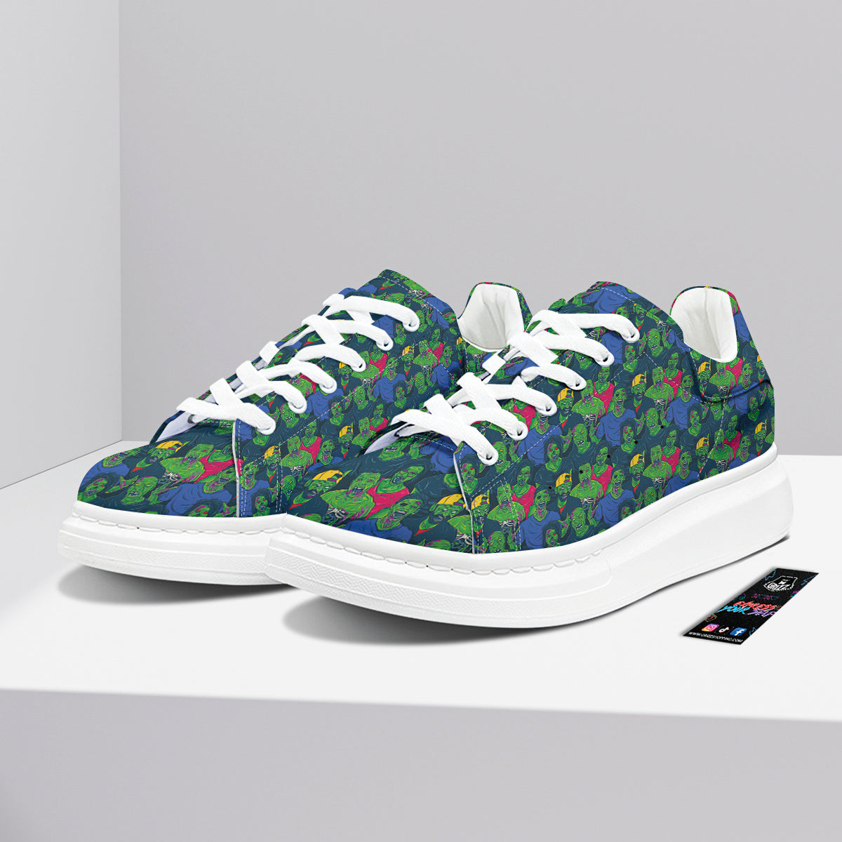 Zombie Print Pattern Platform Shoes-grizzshop