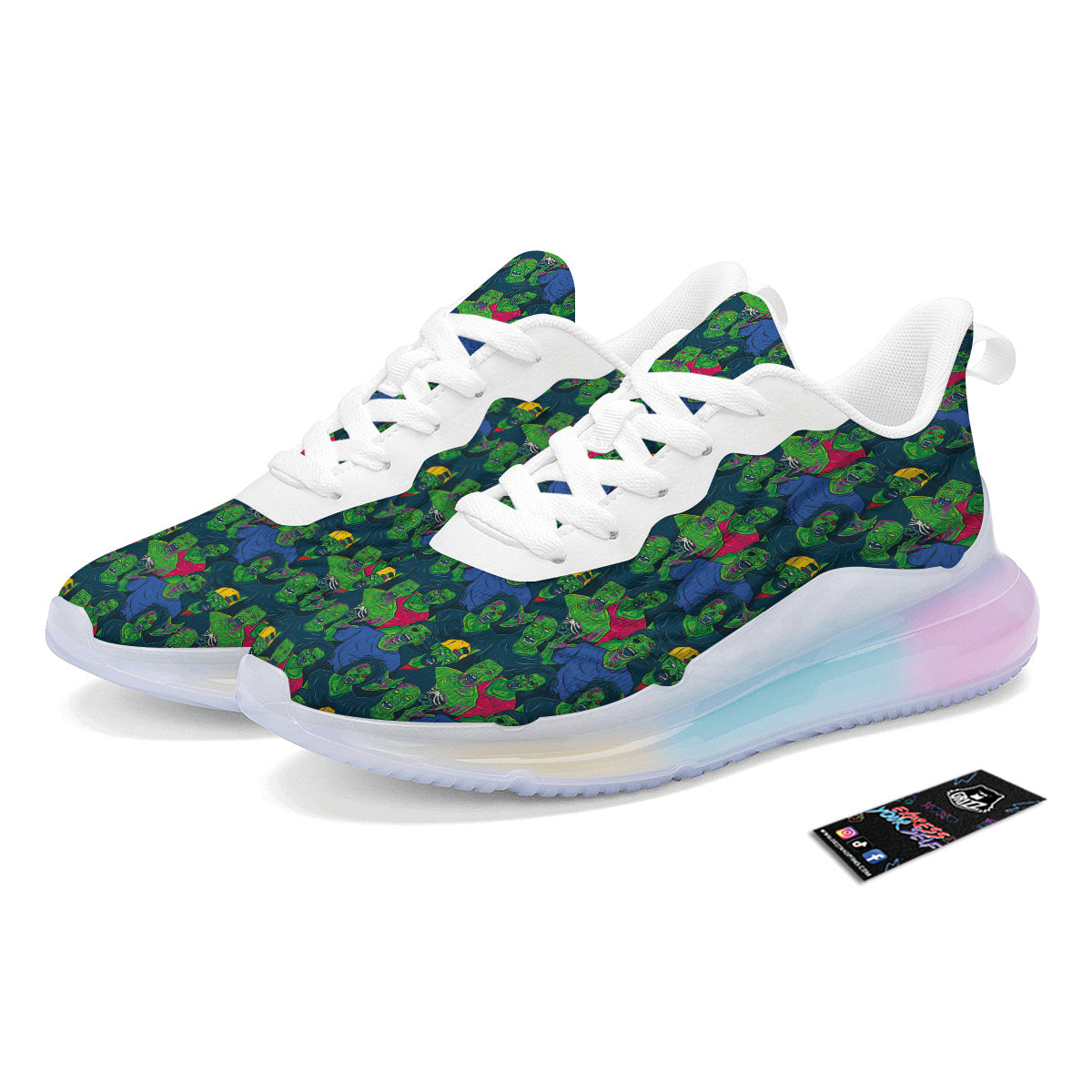 Zombie Print Pattern Running Sneakers-grizzshop