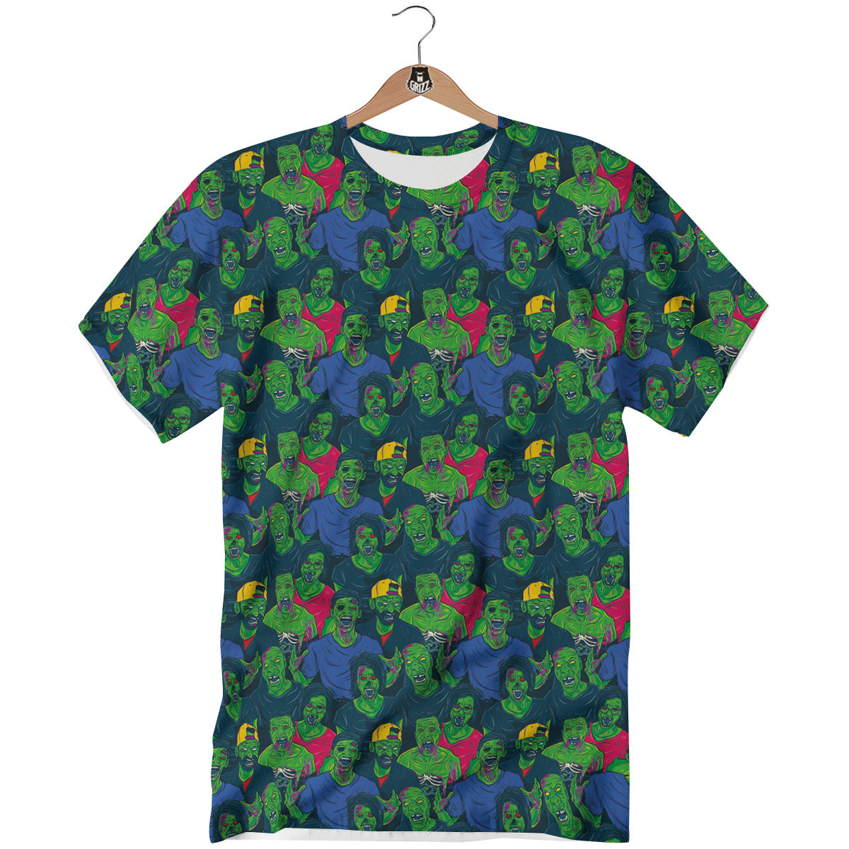 Zombie Print Pattern T-Shirt-grizzshop