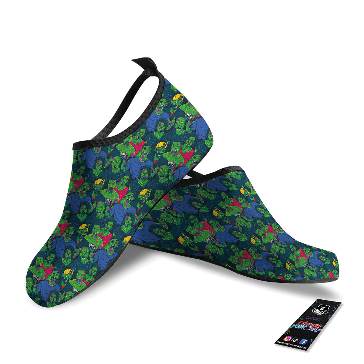 Zombie Print Pattern Water Shoes-grizzshop