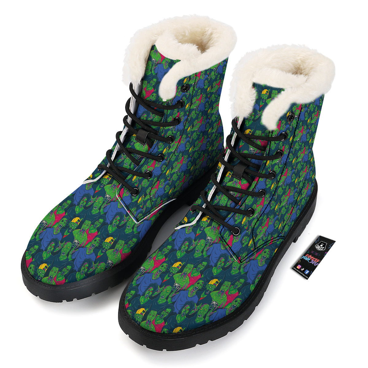 Zombie Print Pattern Winter Boots-grizzshop