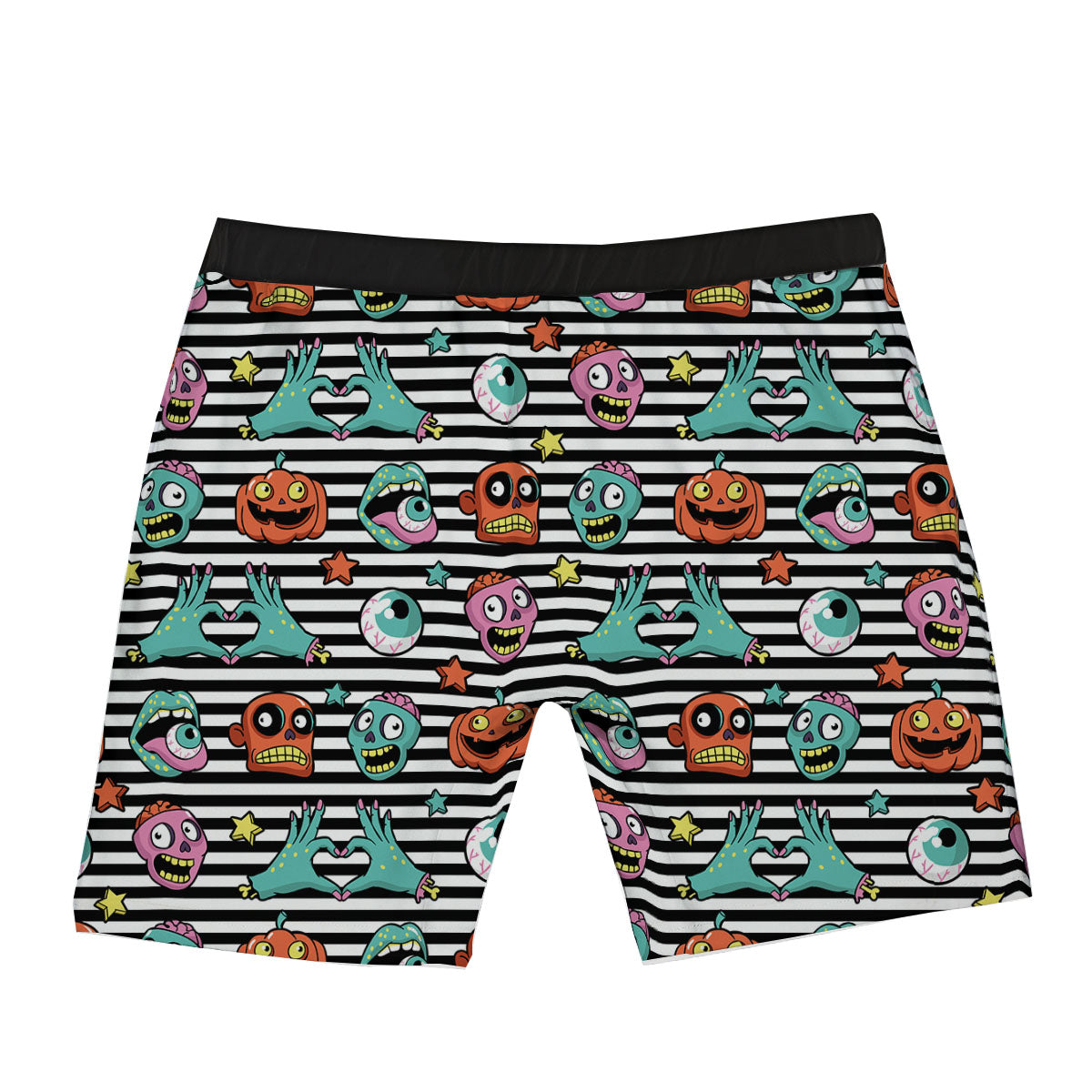 Zombie Striped Halloween Print Pattern Boxer Briefs-grizzshop