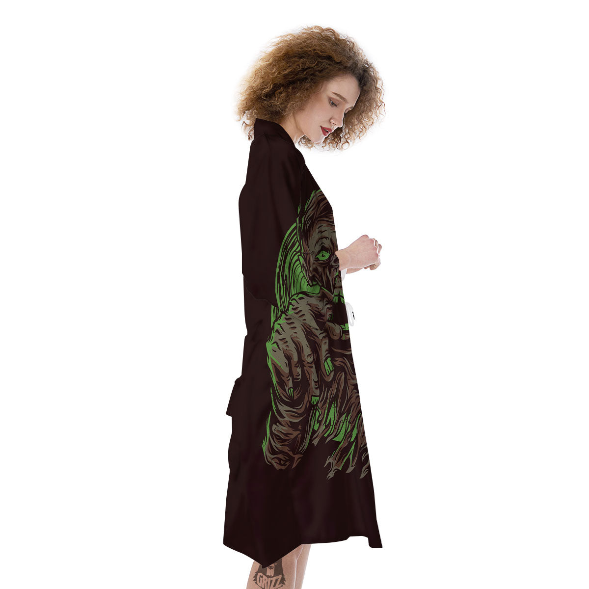 Zombie Walking Green Print Kimono-grizzshop