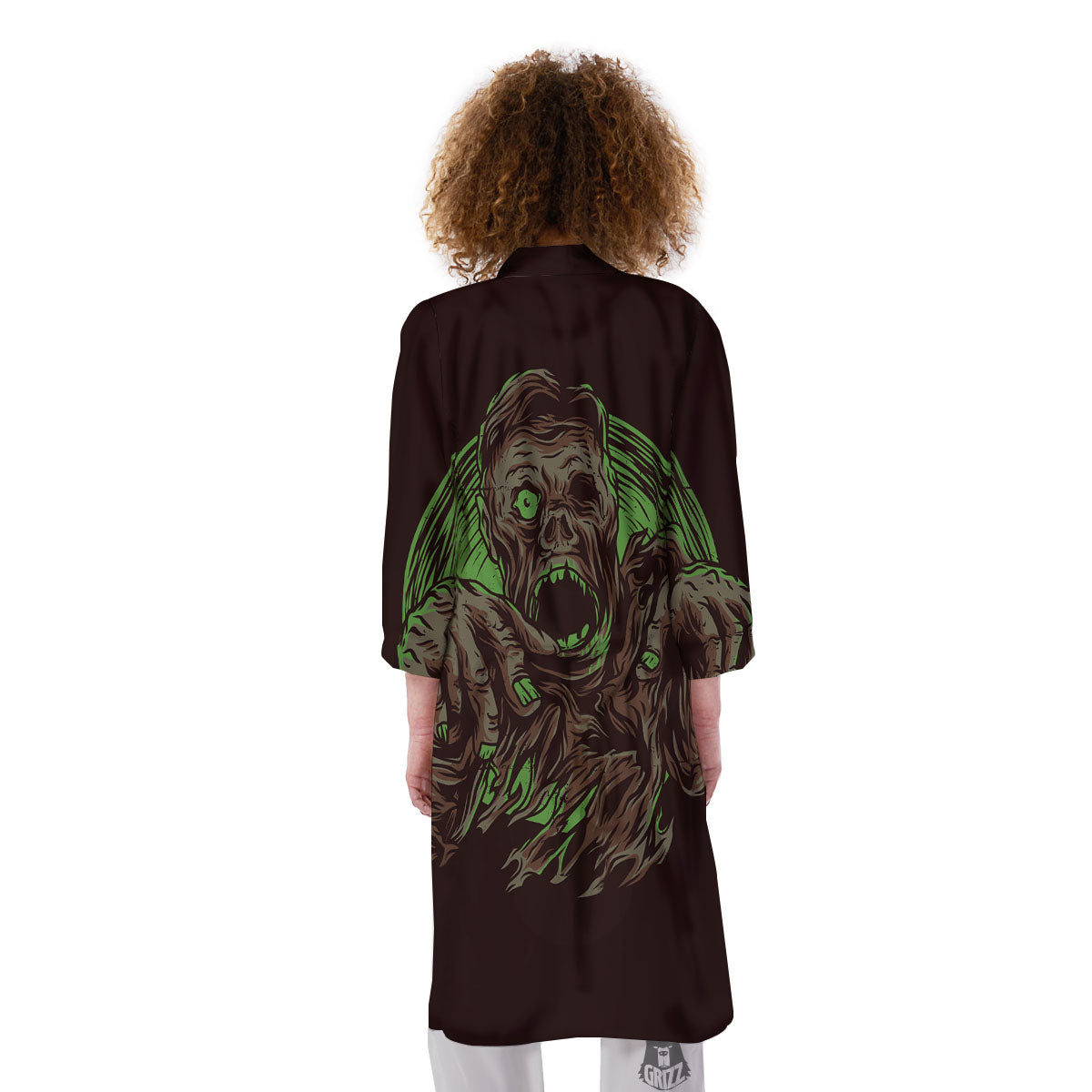 Zombie Walking Green Print Kimono-grizzshop