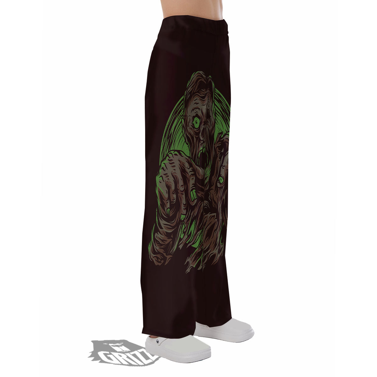 Zombie Walking Green Print Pajama Pants-grizzshop