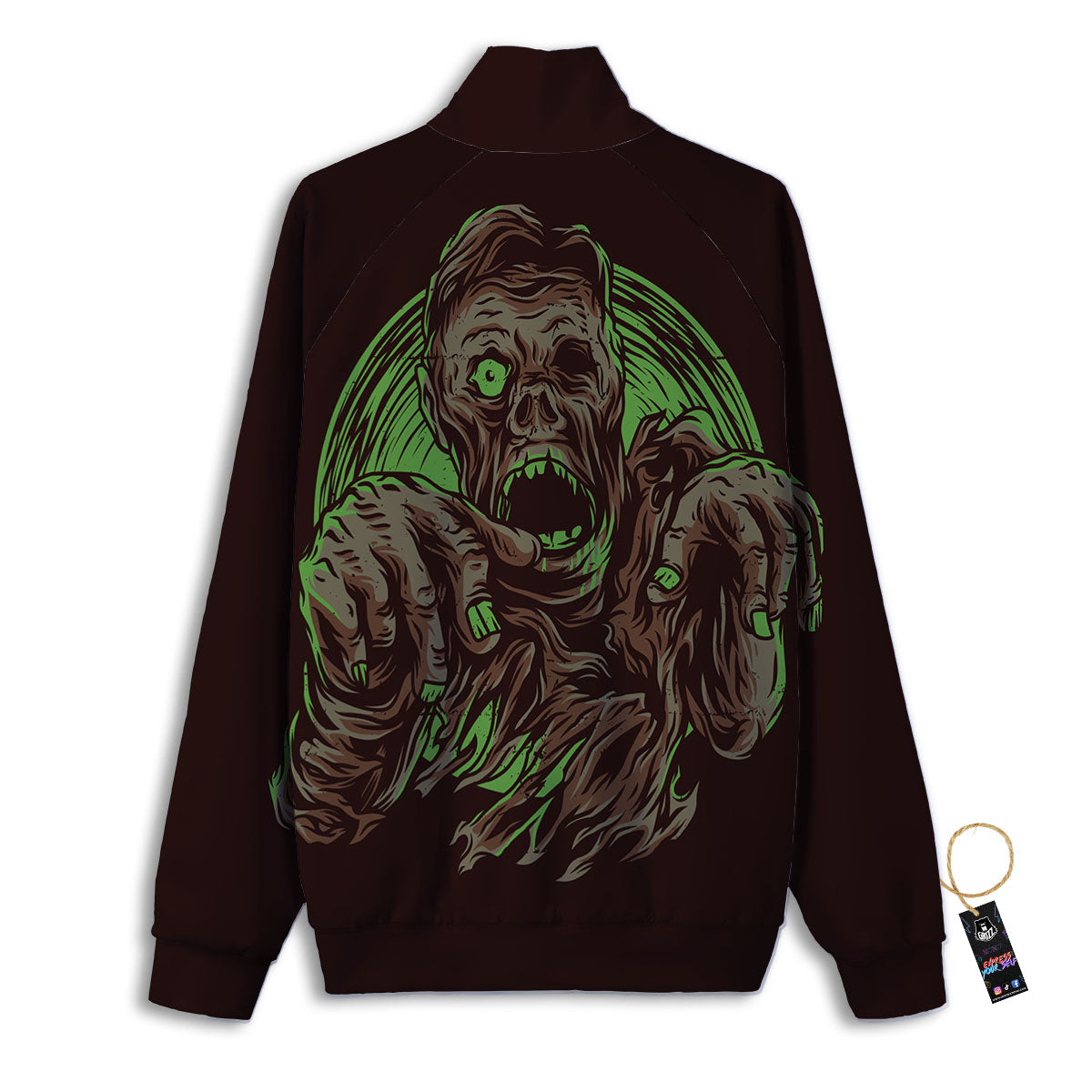 Zombie Walking Green Print Track Jacket-grizzshop
