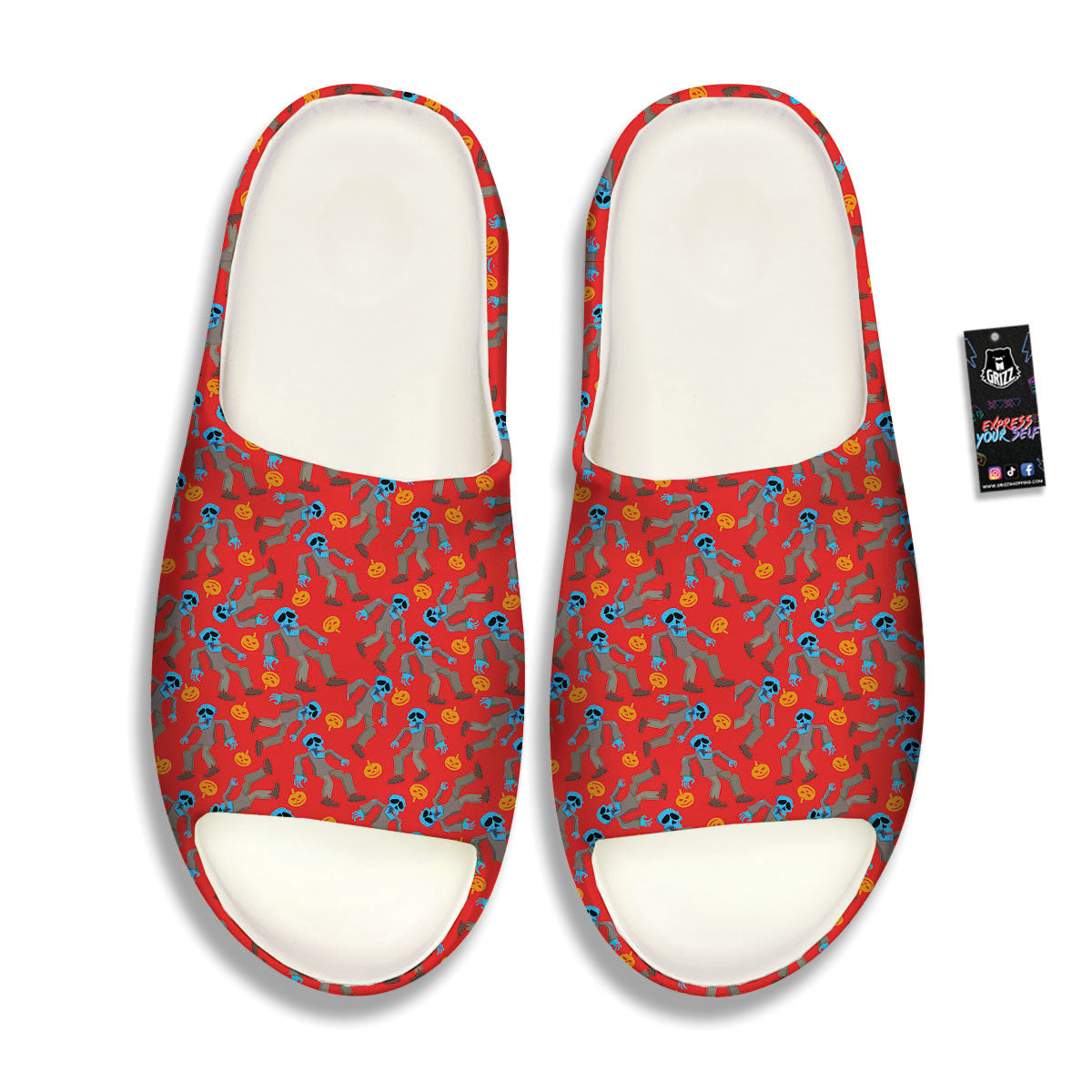 Zombie Blue Print Pattern Sandals-grizzshop