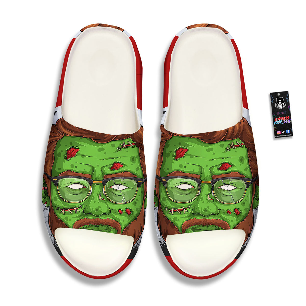 Zombie Face Halloween Character Print Sandals-grizzshop