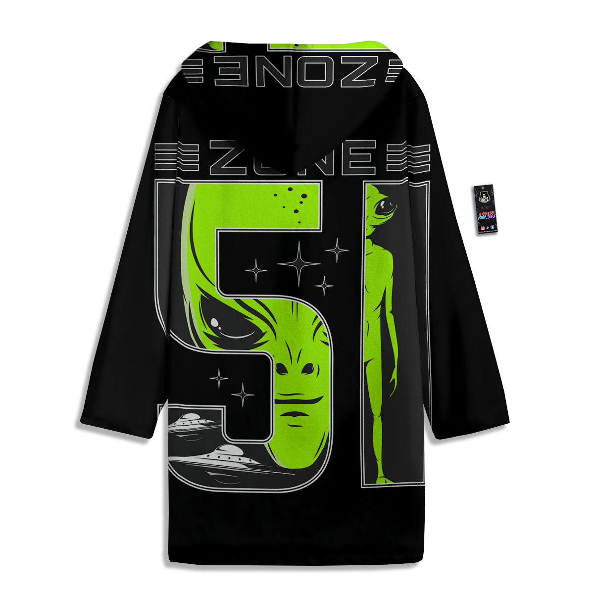 Zone 51 Alien And UFO Print Men's Windbreaker Jacket-grizzshop