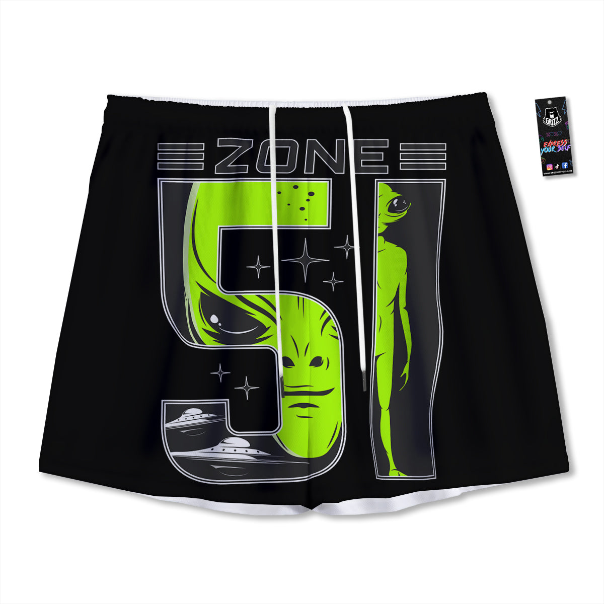 Zombie Walking Green Print Mesh Shorts