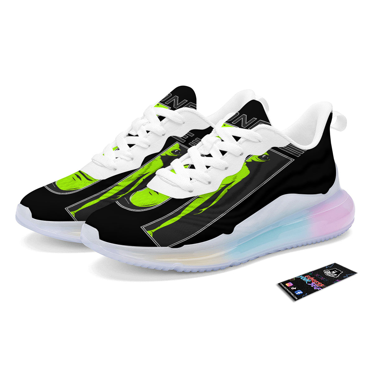 Zone 51 Alien And UFO Print Running Sneakers-grizzshop