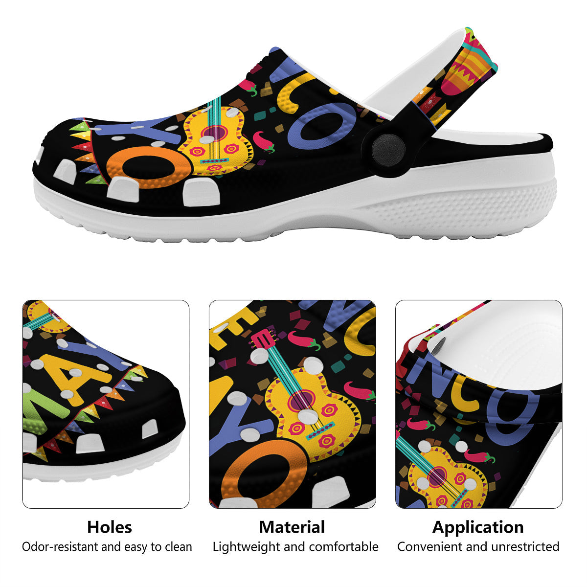 de Mayo Colorful Cinco Print Clog-grizzshop