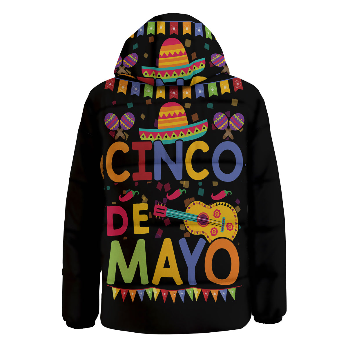 de Mayo Colorful Cinco Print Down Jacket-grizzshop