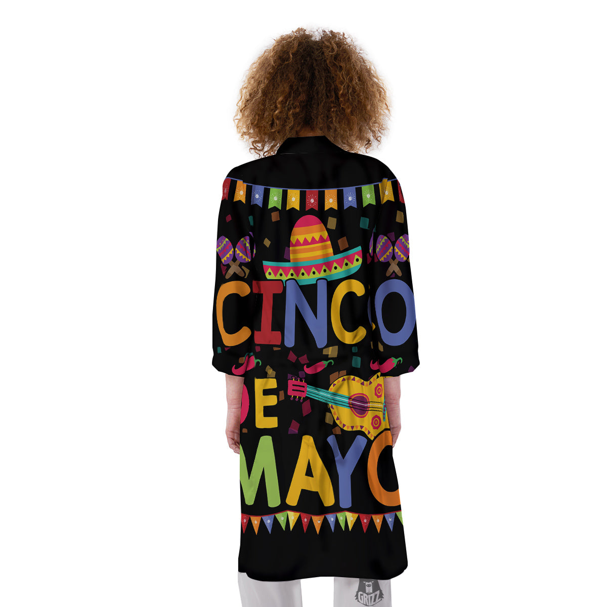 de Mayo Colorful Cinco Print Kimono-grizzshop