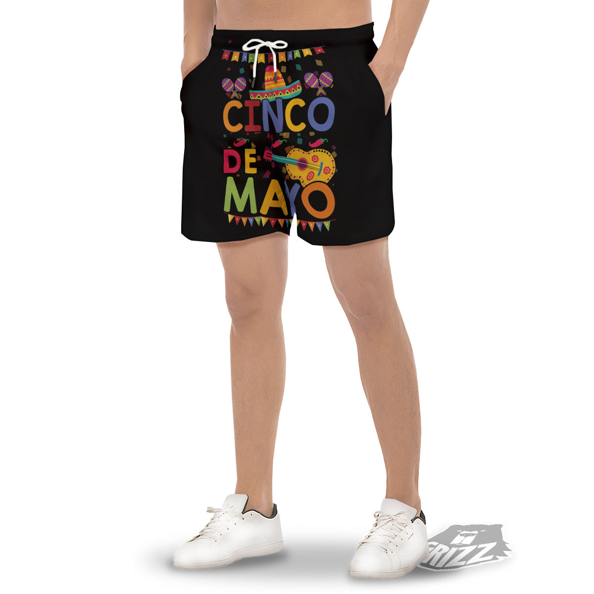 de Mayo Colorful Cinco Print Men's Gym Shorts-grizzshop