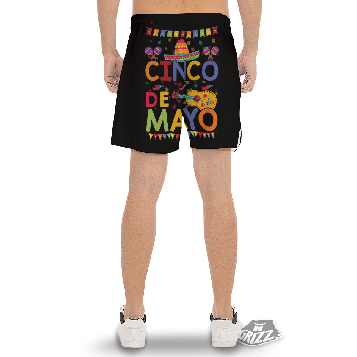 de Mayo Colorful Cinco Print Men's Gym Shorts-grizzshop