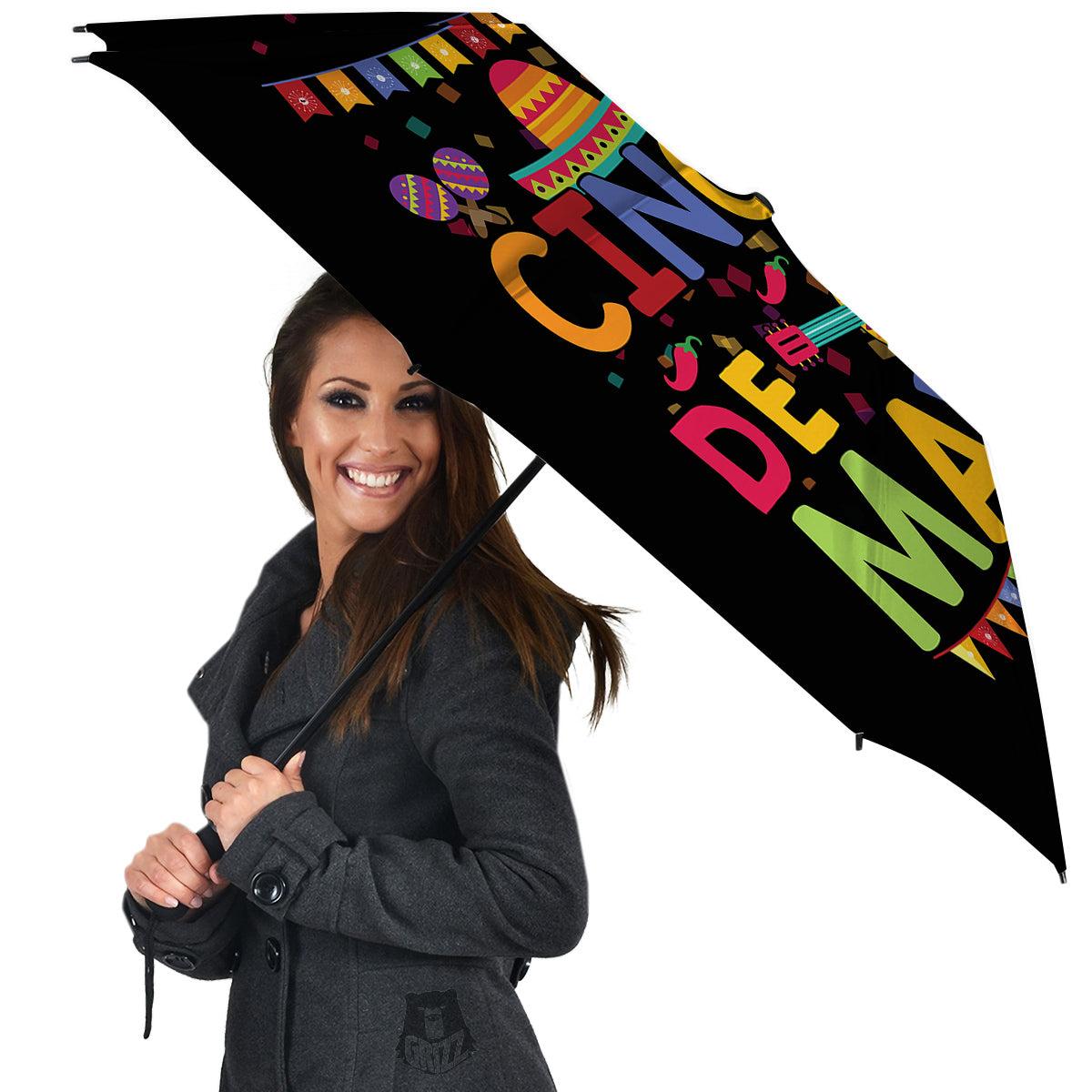 de Mayo Colorful Cinco Print Umbrella-grizzshop