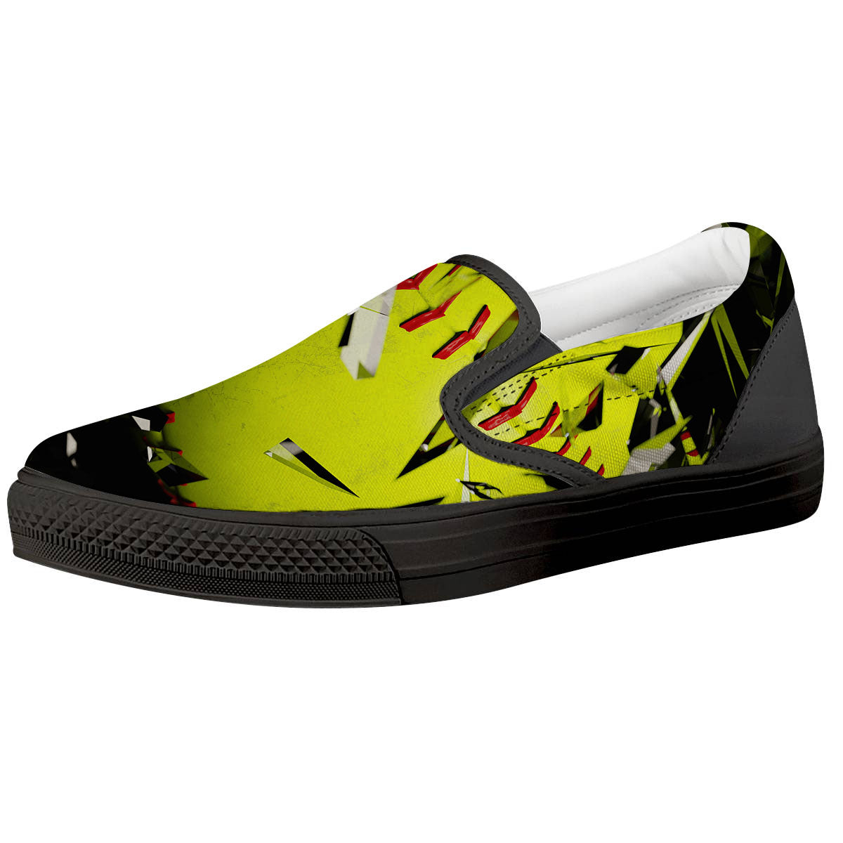 3D Baseballs Print Black Slip On Shoes-grizzshop