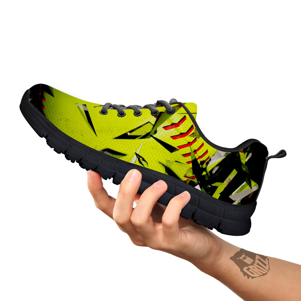 3D Baseballs Print Black Sneaker-grizzshop