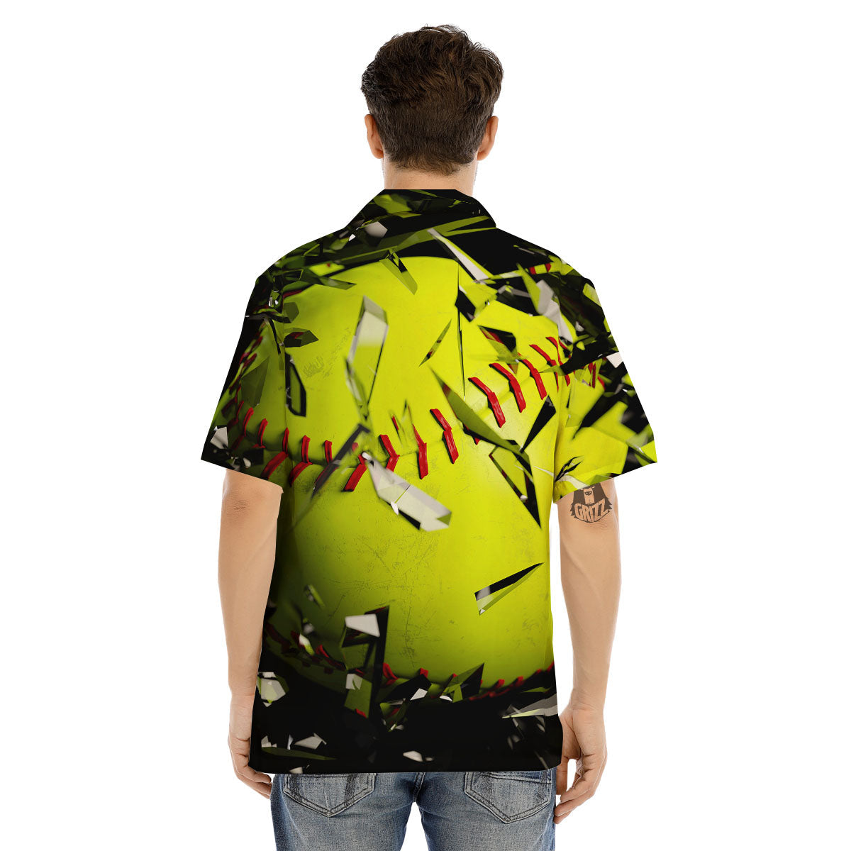 3D Baseballs Print Men's Hawaiian Shirt-grizzshop