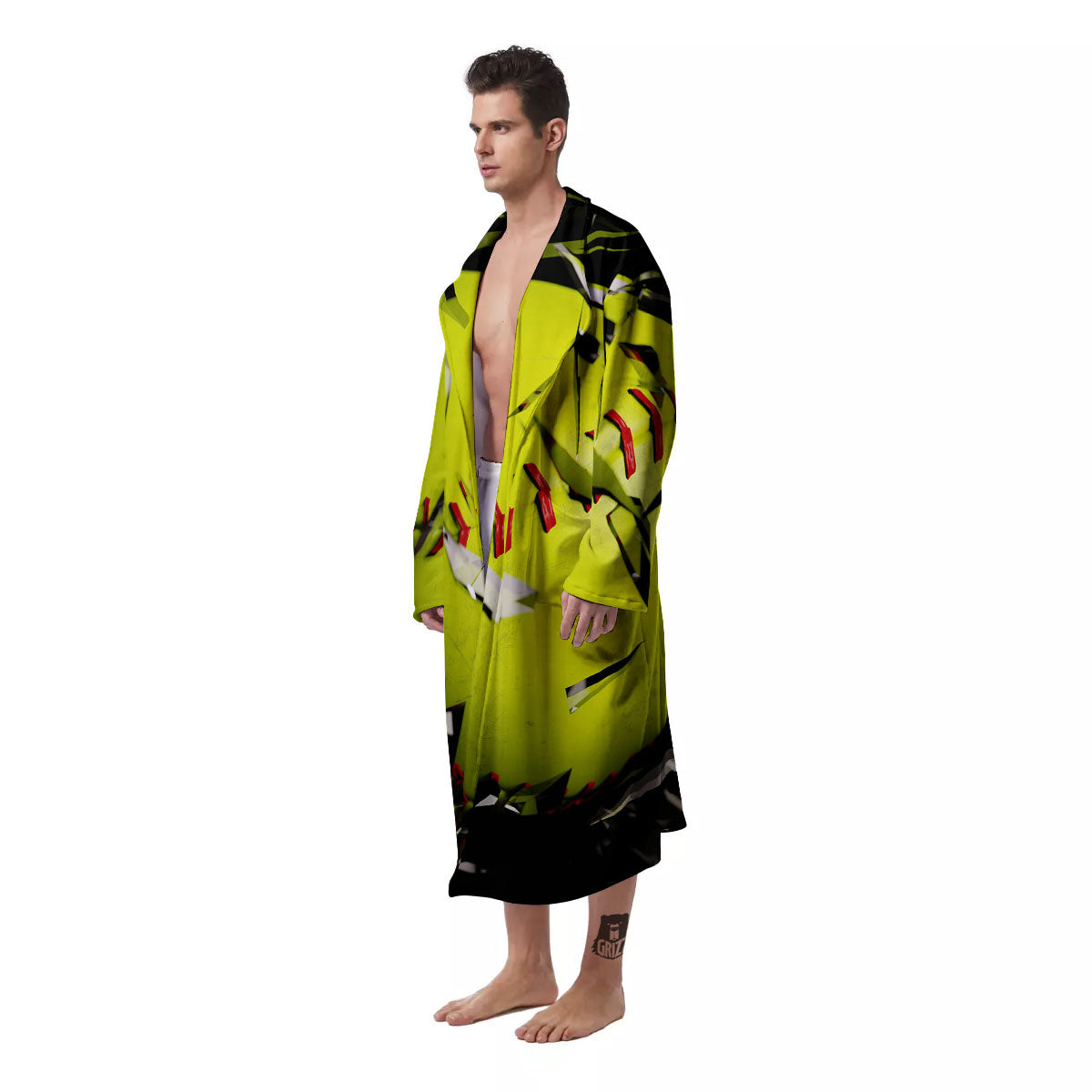 3D Baseballs Print Men's Robe-grizzshop