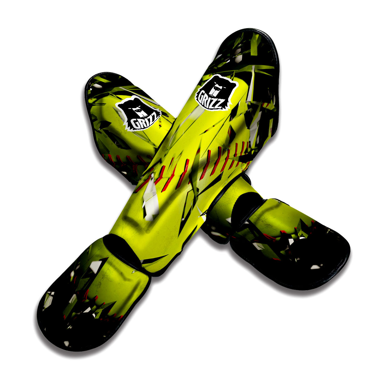 3D Baseballs Print Muay Thai Shin Guards-grizzshop